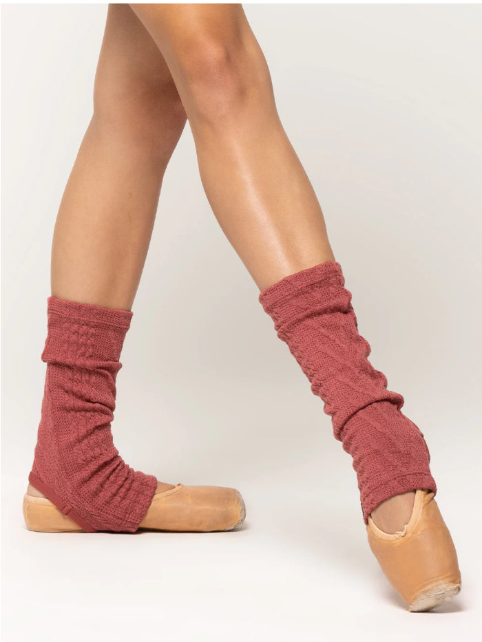Stirrup Leg Warmers Ankle Knit Cinnamon