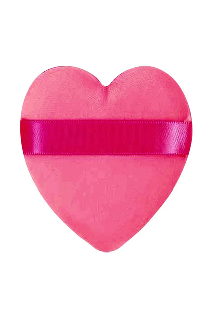 Hot Pink Heart Cosmetic Puff