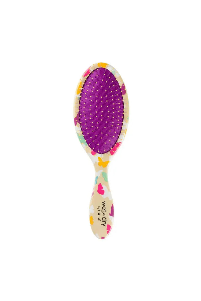 Hair Accessories - CALA Wet-N-Dry Detangling Hair Brush - Butterfly Stamp