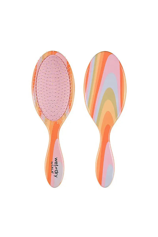 Hair Accessories - CALA Wet-N-Dry Detangling Hair Brush - Retro Rainbow