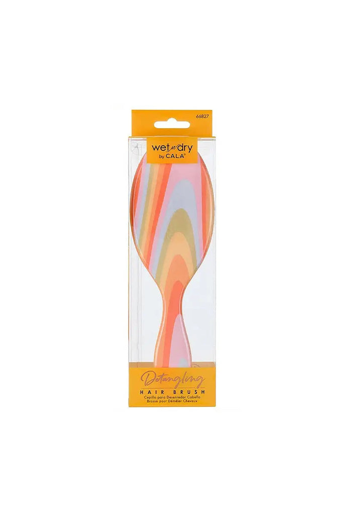 Hair Accessories - CALA Wet-N-Dry Detangling Hair Brush - Retro Rainbow