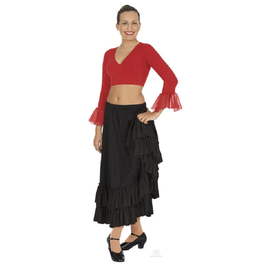 Black ruffled flamenco skirt