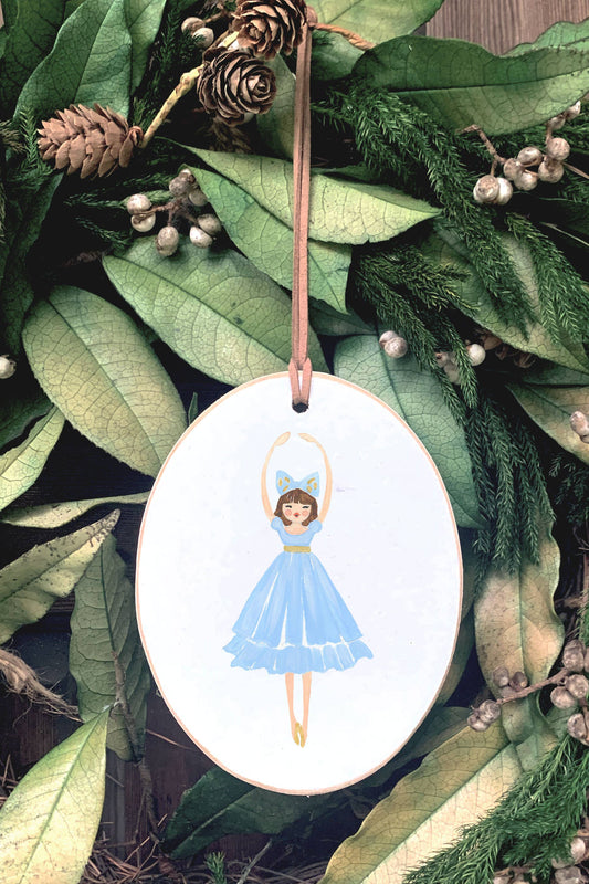 Oval Ornament-Blue Ballerina