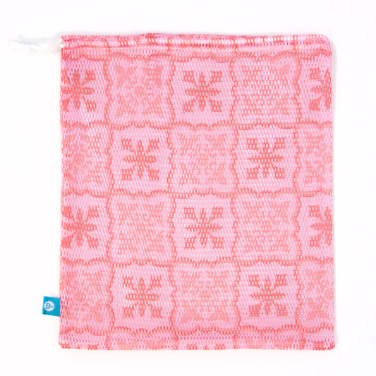 Printed Mesh Bag - Light Pink + Coral