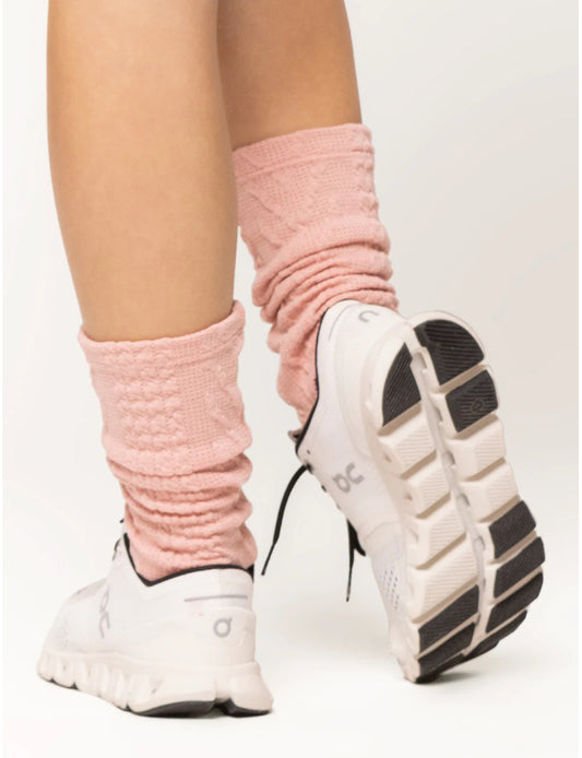 Stirrup Leg Warmers Ankle Knit - Rose