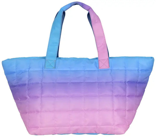 Ombre Quilted Overnight Bag; Multiple Colors
