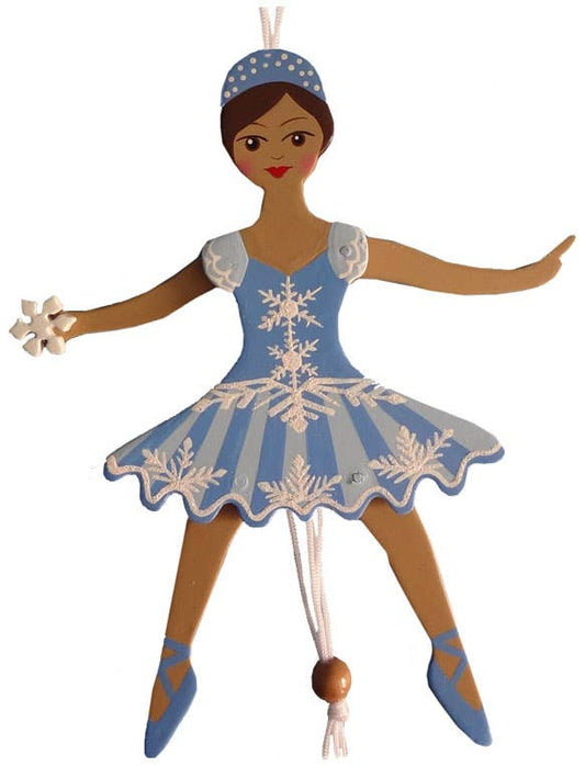 Snowflake Dancer Pull Puppet Ornament