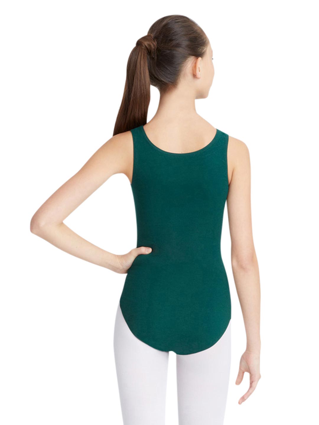 Hunter Green Opaque Stretchy Soft Leotard Tights