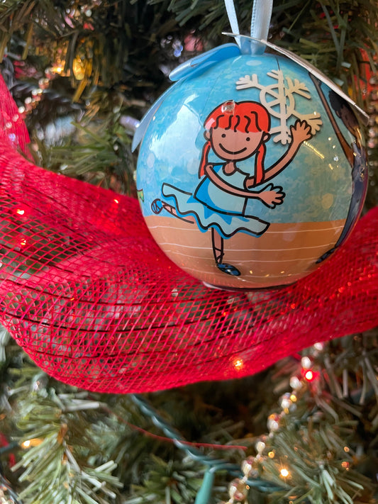 Little Dancers' in the Snow Glass Ball Ornament