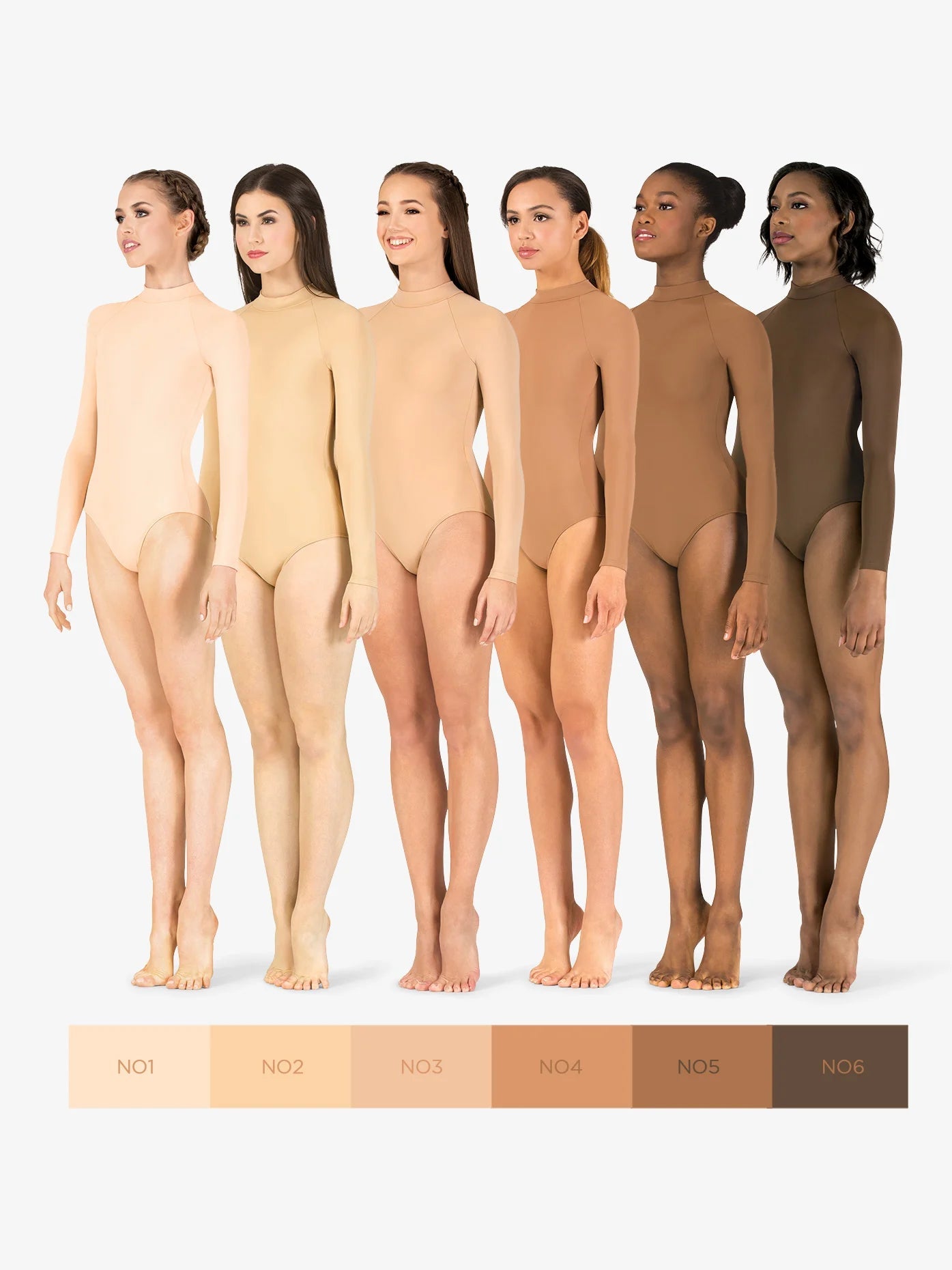 M2 Womens True Bare Long Sleeve Leotard